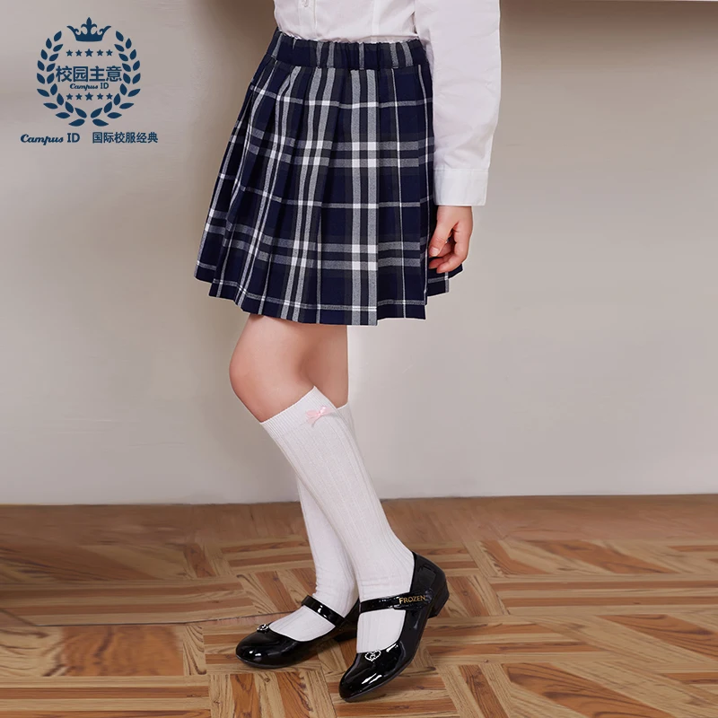 2020 юбки для девочек Классическая плиссированная юбка в клетку британском стиле