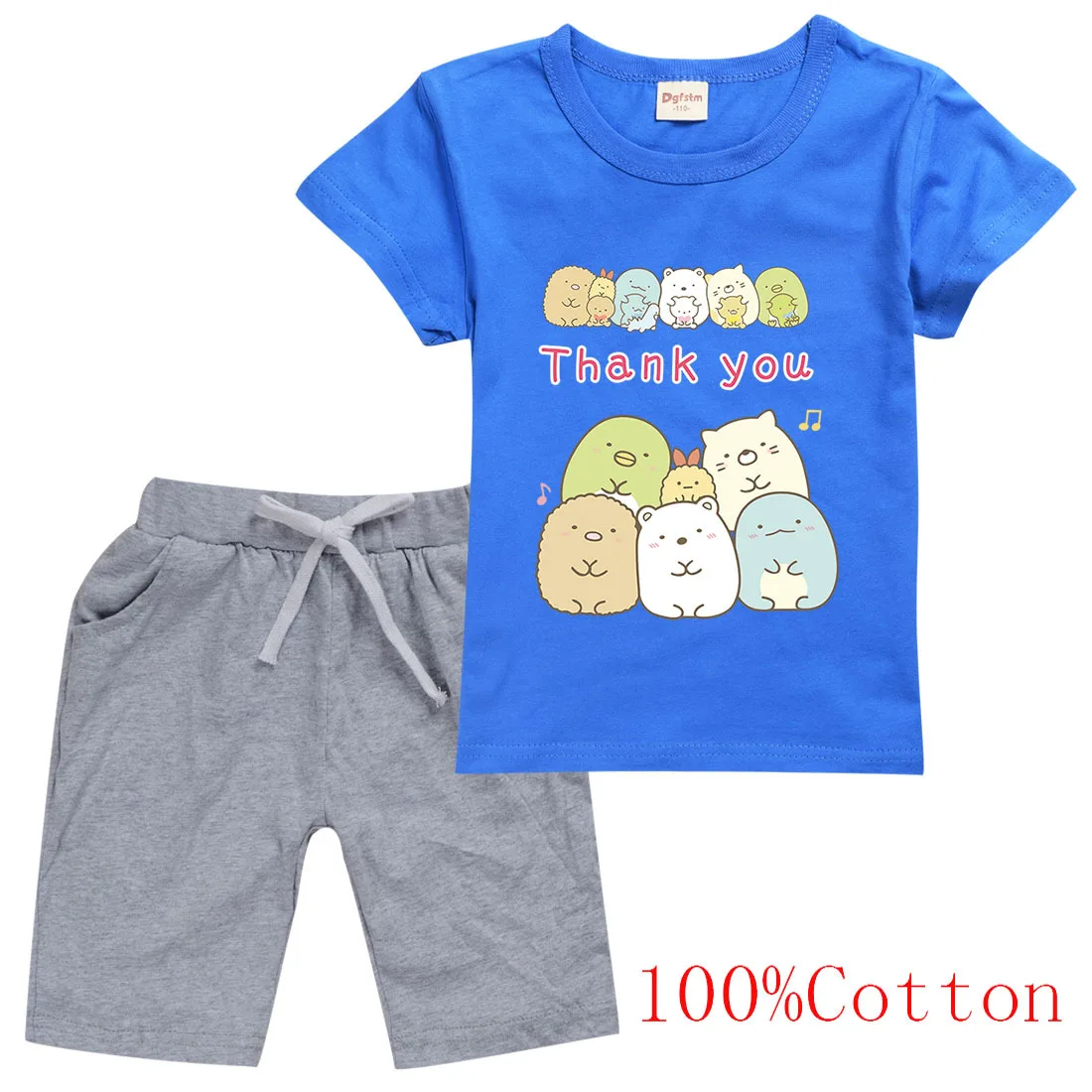 

Cartoon Sumikko Gurashi T Shirt Kids Casual Clothes 2 Piece Set Cool Boy Cotton T-shirt + Shorts 2pcs Sets Baby Girls Tracksuits