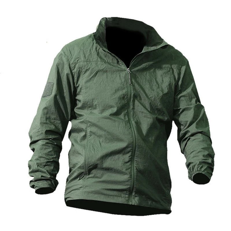 

Spring Autumn Military tactical Skin jacket Men Waterproof Quick Dry Hooded Raincoat Thin Windbreaker Coat Jaqueta masculina