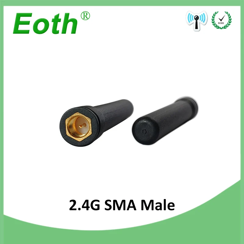 EOTH 10pcs 2.4g antenna 3dbi sma male wlan wifi 2.4ghz antene pbx iot module router tp link signal receiver antena high gain