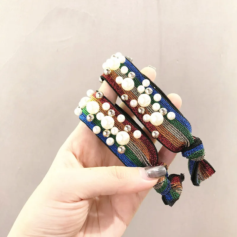 Женские резинки для волос с леопардовым принтом жемчужные радужной расцветки