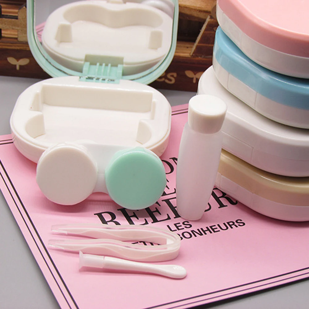 Новое поступление яркие цветные мини Контактные линзы чехол для линз коробка