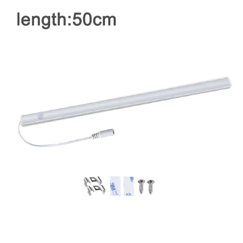 1x50cm without power DC 12 В светодиодный светильник шкаф спальня PIR датчик движения под кухонный шкаф светильник s светодиодный датчик движения шкаф Ночной светильник Настенный светильник - Цвет: 1x50cm without power