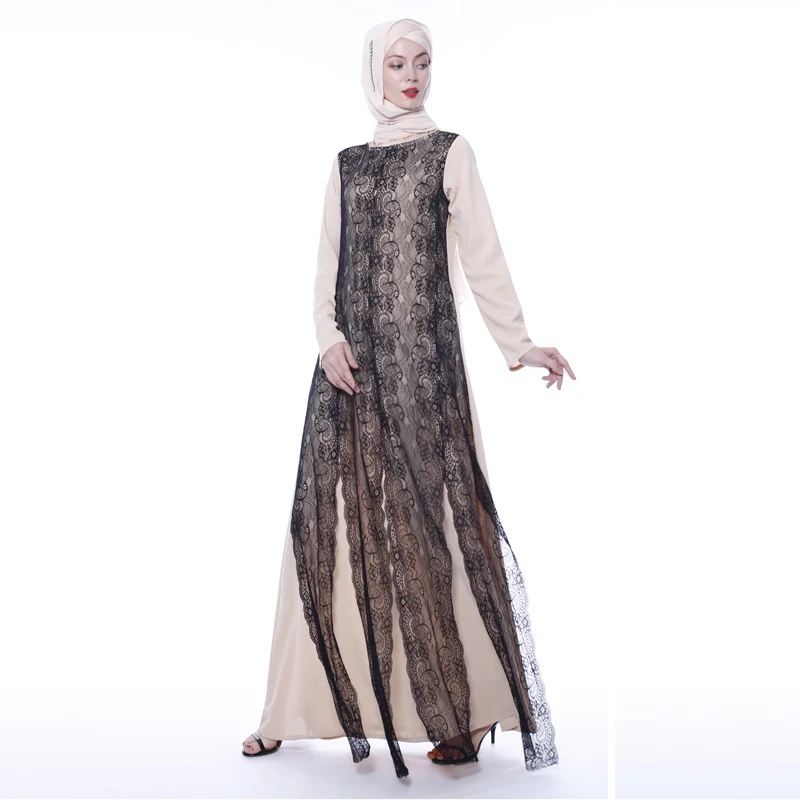 Vestidos кружево abaya Арабский мусульманский платье Катара Кафтан Дубай турецкие исламские платья Хиджаб юркен женщин Tesettur Elbise Caftan