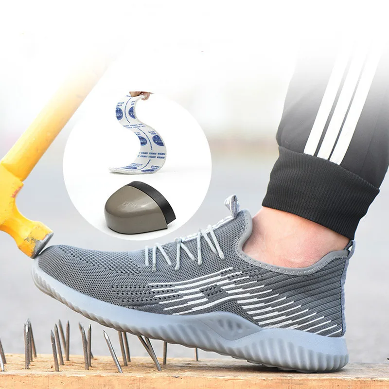 

Men Safety Work Shoes Indestructible Shoes with Steel Toe Cap Puncture-Proof Boots Lightweight Breathable Sneakers Dropshippin