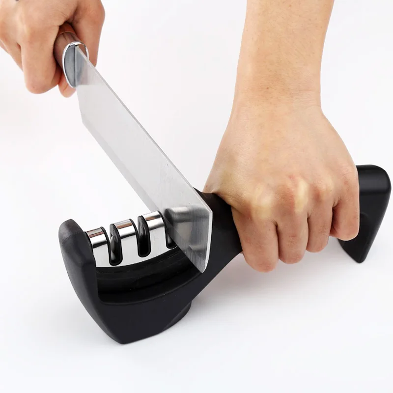 

Kitchen Accessory Tool Sharpening Stone Tungsten Diamond Ceramic Knives Whetstone Professional 3 Stages Grinder Knife Sharpener