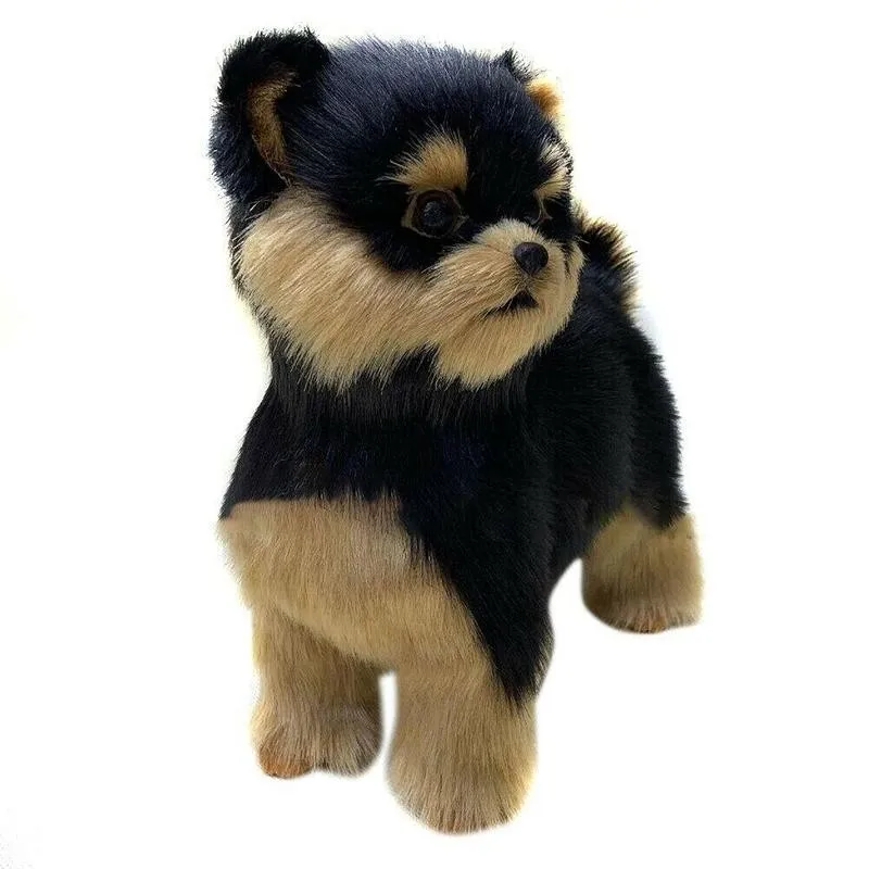 Little Yorkie Dog Puppy Stuffed Teddy Dog Plush Toy Cute Simulation Pets Fluffy Baby Dolls Birthday Gifts for Children Kids