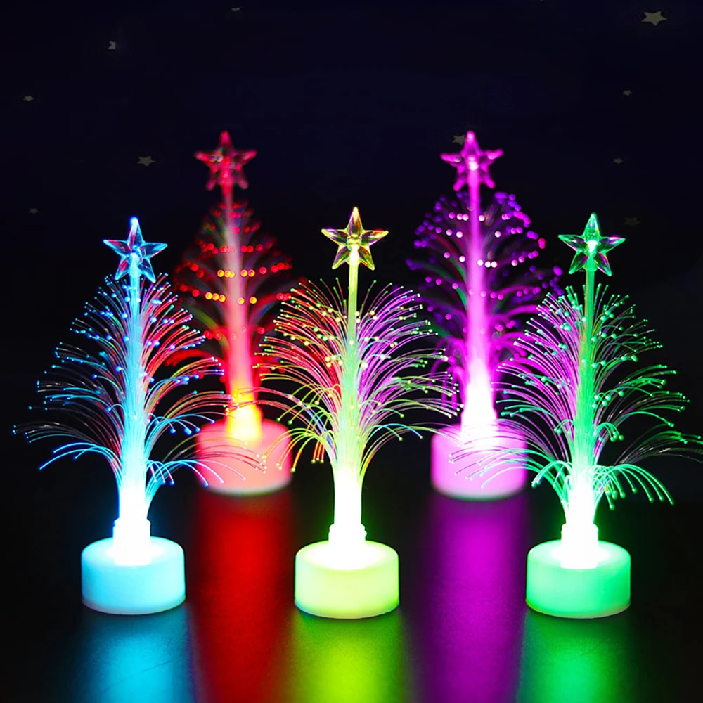 

Colorful LED Fiber Nightlight Christmas Tree Lamp Glow In The Dark Party Flashing Lights Xmas Decoration Night Light-Up Toy Gift