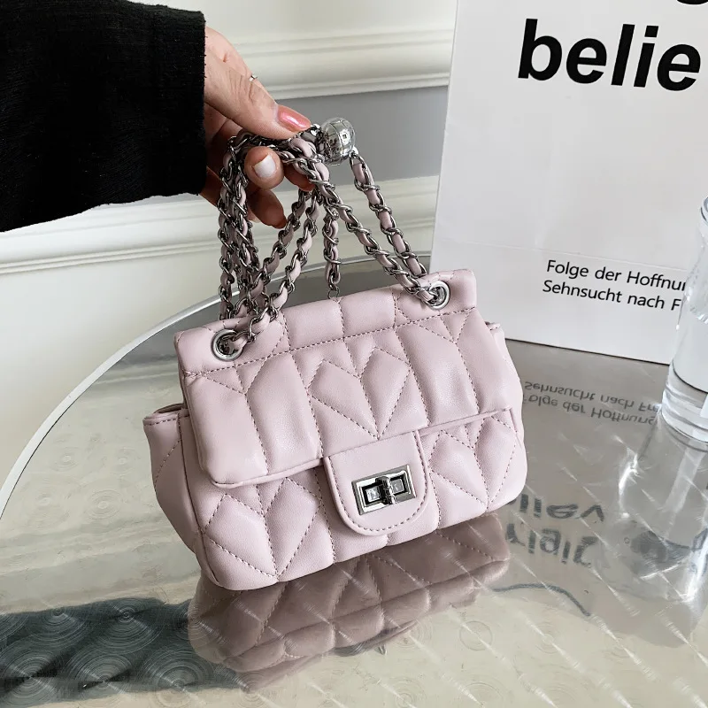 

Embroidered Thread Lingge Bag 2021 New Autumn High Quality Ladies Luxury Leather Woven Chain Shoulder Bag Fashion Messenger Bag