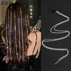 52 см Блестящие кристаллы для наращивания волос цепи для волос блестящие пряди парик цепочка зажим Стразы модный шикарный конский хвост кисточка шпилька для волос