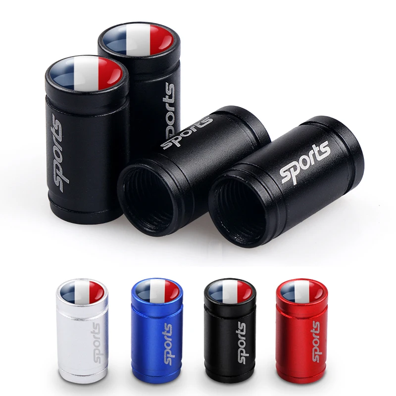 4 шт. Алюминиевый металлический Национальный Флаг Франции эмблема вентиля