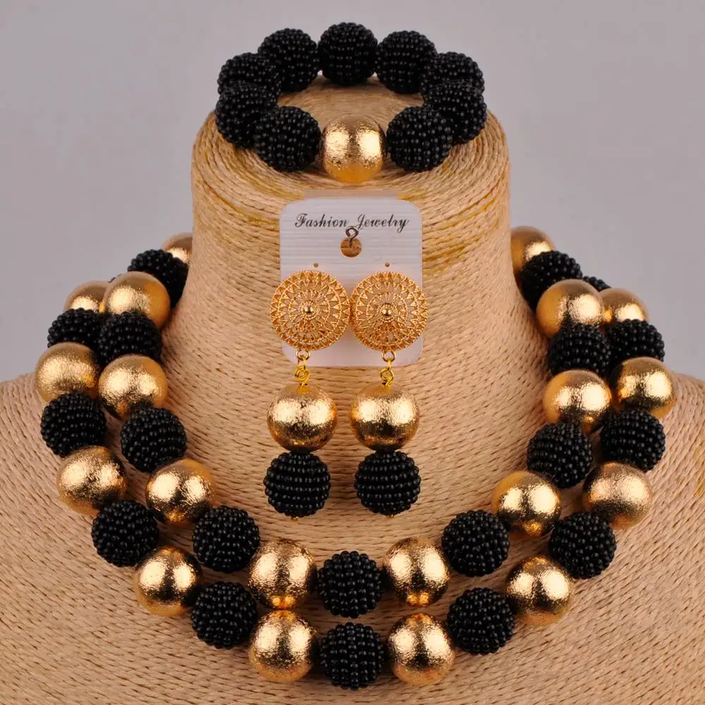 

black african jewelry beads set simulated pearl costume necklace african set nigerian traditional wedding set FZZ73