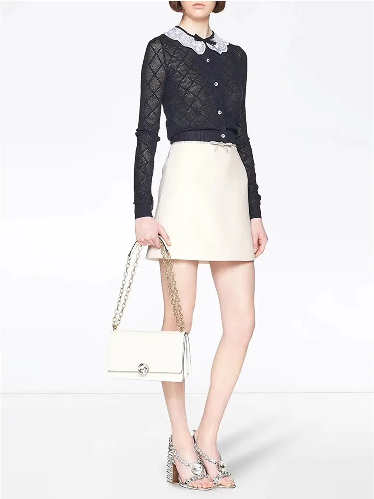 Сладкая женская шерстяная кофта на пуговицах без воротника 2019 рано осенний осень