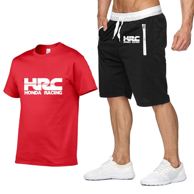 

Summer Mens Short Sleeve Suit HRC Car Logo Mens T-Shirt Harajuku Hip Hop High Quality Cotton T Shirts Shorts Suit Sportswear