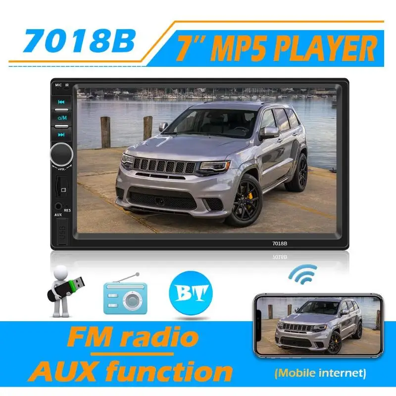 SWM 7018B 2DIN 7 дюймов экран Bluetooth автомобильный стерео Мультимедийный плеер AUX USB TF FM