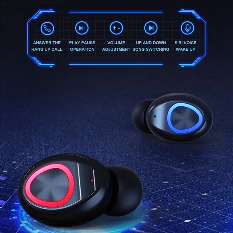 Ottwn 8D беспроводные наушники Bluetooth V5.0 спортивные светодиодный дисплей сенсорное