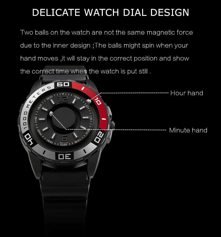 EUTOUR новые инновационные магнитные металлические многофункциональные мужские часы модные спортивные кварцевые часы Простой ремешок пилот