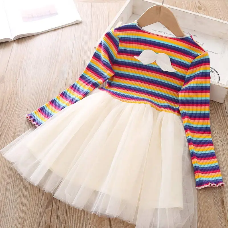 Осеннее платье Menoea для девочек Модное детское вечеринок 2020 цветная одежда в