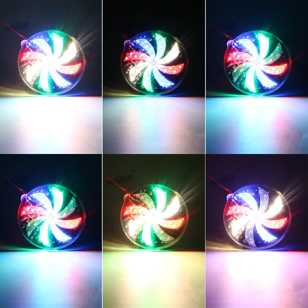 Modified Windmill Lights 12V Flash Lamp LED Strobe Light Car Styling Atmosphere 6/8/10cm Fire Wheel Motorcycle |