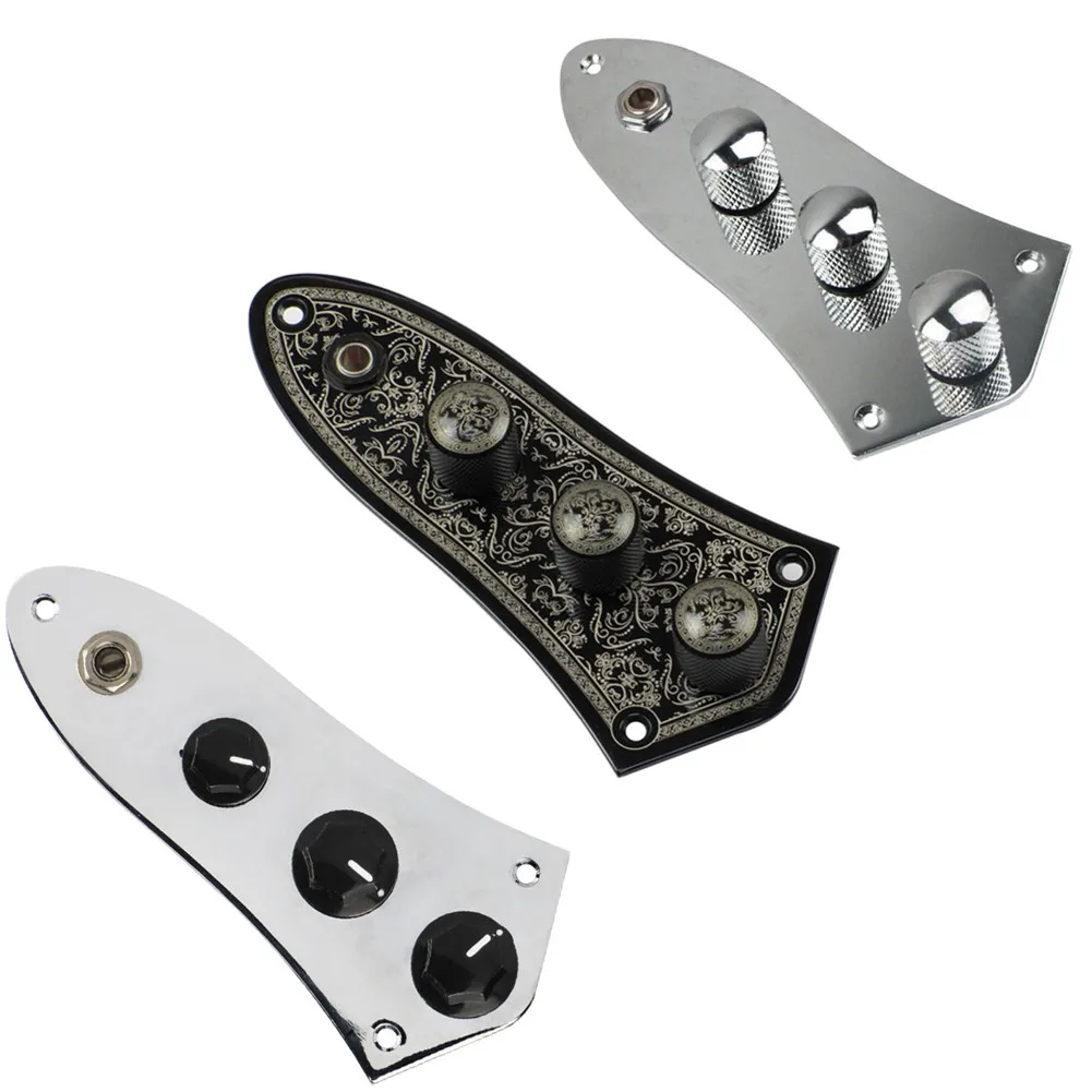 JB Wired Switch Control Plate Assembly With Knobs Pots Replacement For Jazz Bass Electric Bass Circuit Control Board