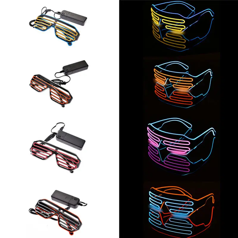 Светящиеся светодиодные очки для Хэллоуина светящиеся неоновые мигающий