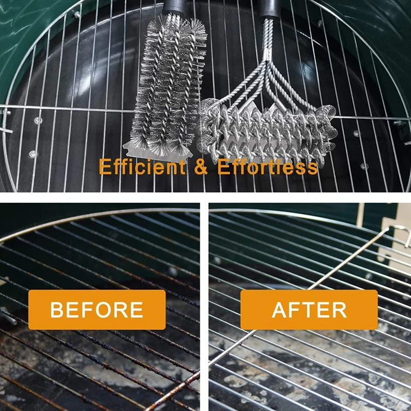 

Heavy Duty Safe BBQ Cleaner - Grill Brush Head with Scraper in Carrying Bag - Universal Grill Tools Set