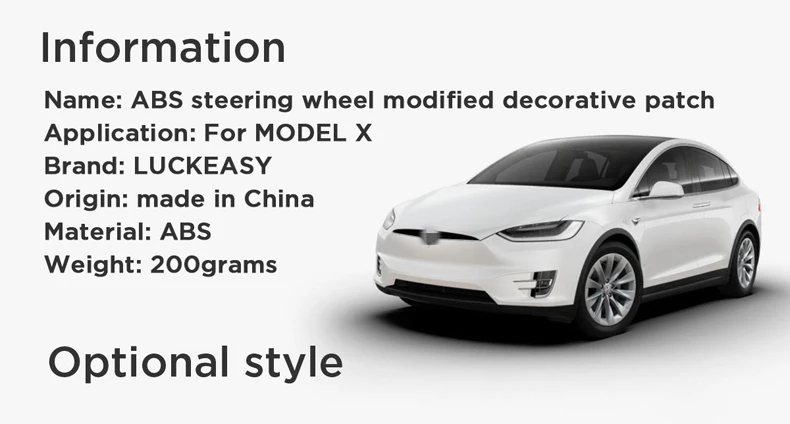 LUCKEASY Автомобильный руль декоративная заплатка для Tesla модель X/S- ABS рулевое колесо аксессуары декоративная рамка патч