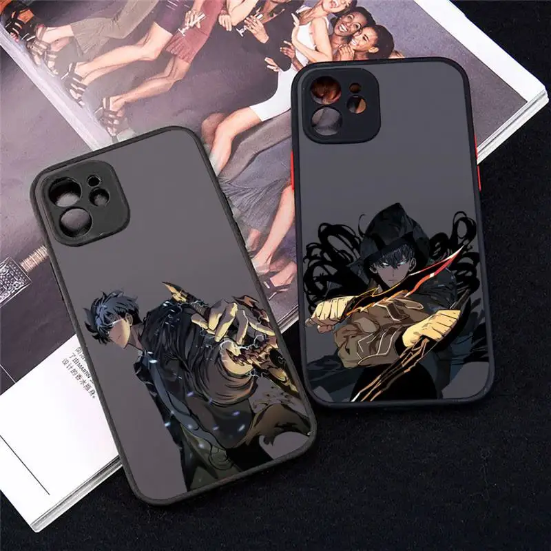 

Comics solo leveling Sung Jin-Woo Phone Case Matte Transparent for iPhone 7 8 11 12 s mini pro X XS XR MAX Plus Clear mobile bag