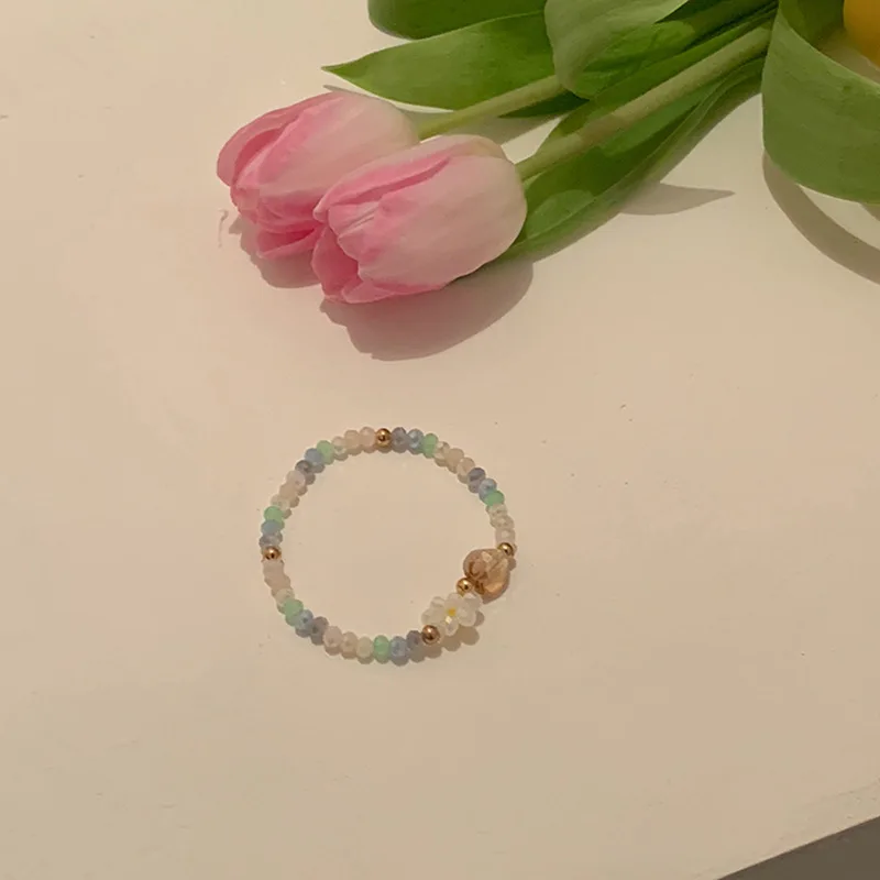 

ins style girlfriend temperament crystal love flower bracelet temperament bracelet small fresh bracelet female