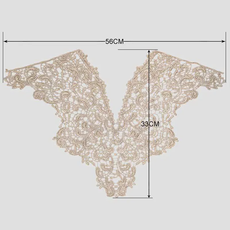 

Elegant Lace Embroidered Fake Collar Hollow Front Back Collar V Style Neck A66