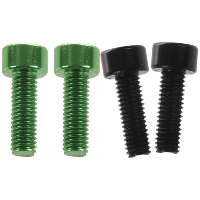 

2 Pair Bike Water Bottle Cage Bolts M5 Aluminium Alloy Hex Socket Tapping Screws, Green & Black