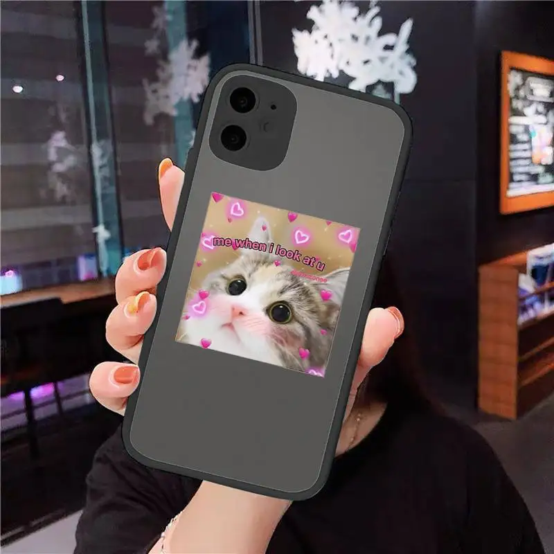 

Cute cats funny dog pink Phone Case matte transparent For iphone 7 8 11 12 plus mini x xs xr pro max cover