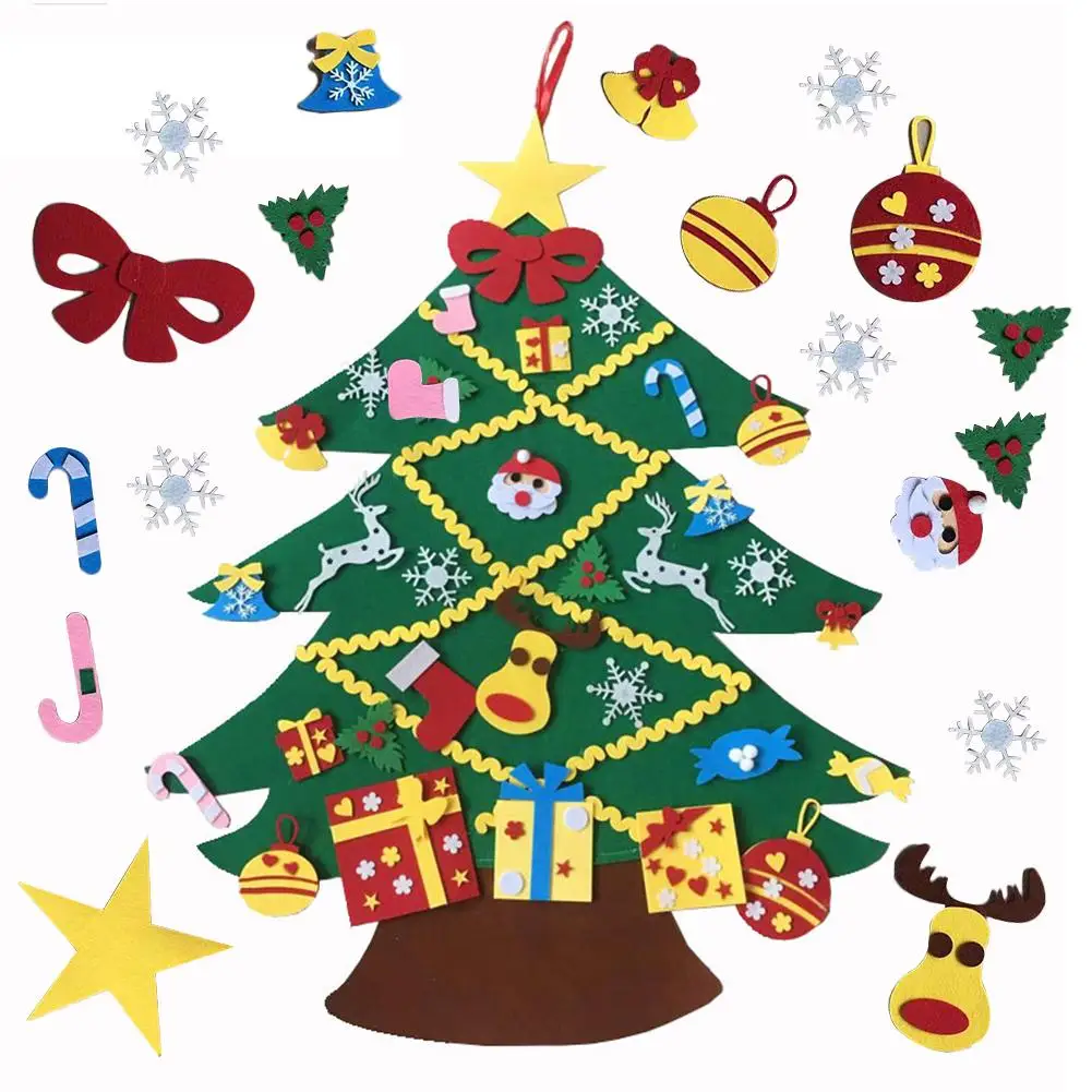 Детский фетр Рождественская елка игрушка &quotсделай сам&quot с 45 шт Украшение для