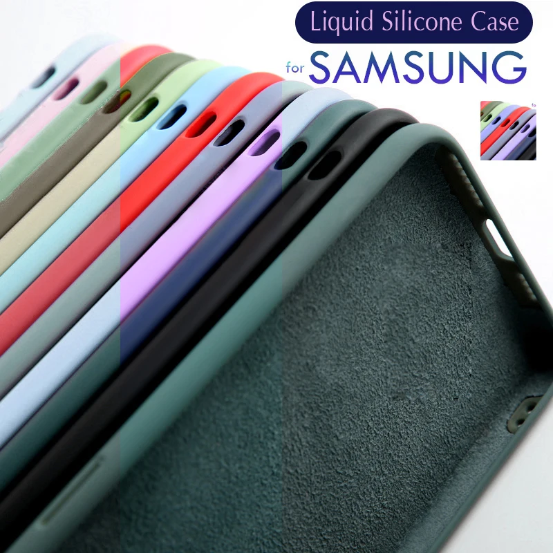 Мягкий чехол из жидкого силикона для Samsung Galaxy A51 A71 A52 A72 A11 A21S A31 A41 M11 M21 M31 M51 A12 S21 S10 S20FE