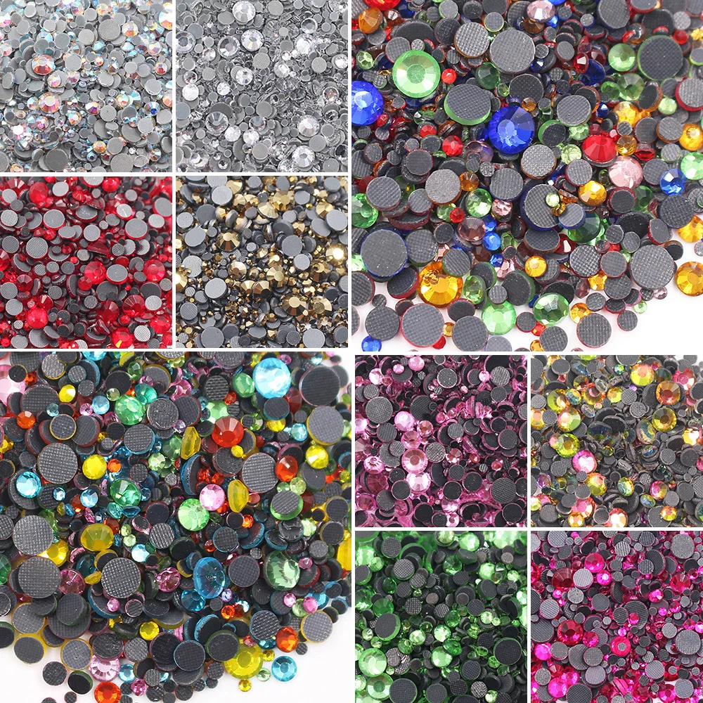 

Ss6-Ss30 Mix Size Hotfix Rhinestones Adhesive Flatback Glitter Crystals Strass Stones Fabric Gems Iron Rhinestones for Clothes