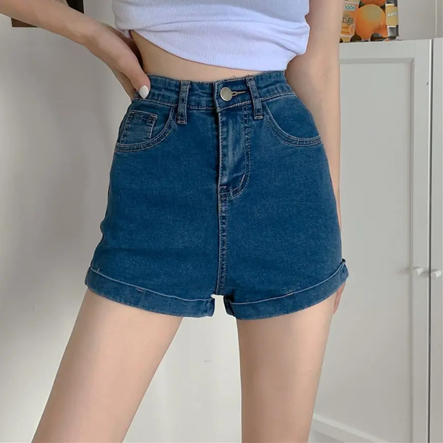 

Женские джинсовые шорты с высокой талией, с завышенной талией, 5 цветов, 2021