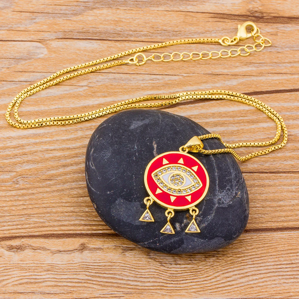 Женское колье AIBEF инкрустированное искусственным бриллиантом круглое синее