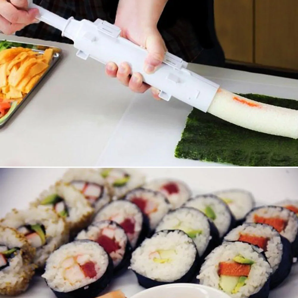 

Sushi Maker Roller Japanese Rice Mold Kitchen Gadget Sushi Bazooka Vegetable Meat Rolling Tool DIY Sushi Making Machine