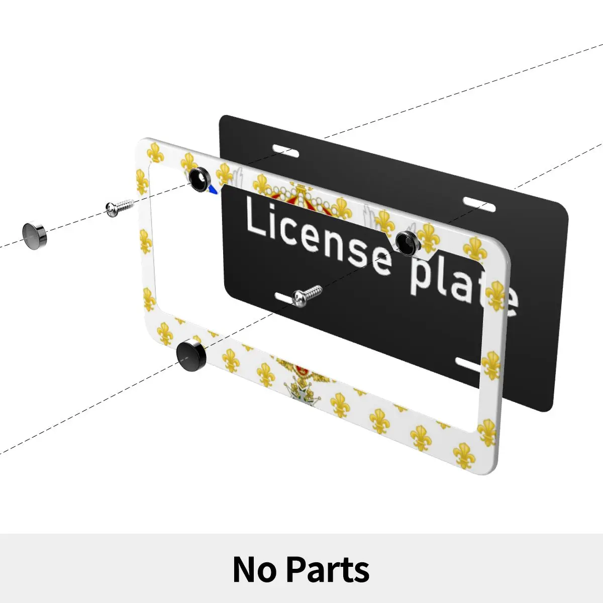 

Royal Standard Napoleon France Pattern Metal License plate frame decoration 16cmX31.3cm