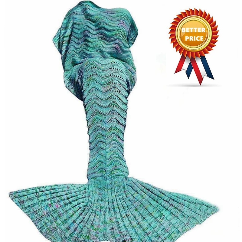 Одеяло с волнистым хвостом Русалочки мягкая подстилка для сна ручная работа
