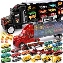 Hotwheels грузовик игрушка коробка для хранения автомобильный контейнер масштабируемый паркинг пол горячие колеса Транспорт Грузовик игрушки подарок на Рождество CKC09