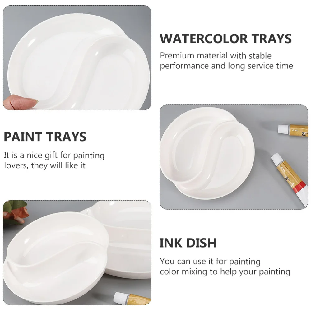 

3PCS Tai Ji Watercolor Paint Tray Multi-functional Practical Paint Tray