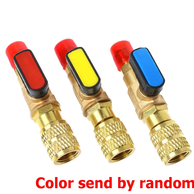 

1pc R410A Refrigerant Valve AC Charging Hoses Brass Straight Ball Valves for Refrigeration Manifold Gauges