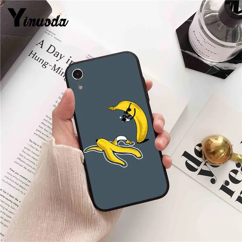 Yinuoda мультфильм милый фрукты желтый банан чехол для телефона iPhone 8 7 6 6S 6Plus X XS MAX 5 5S