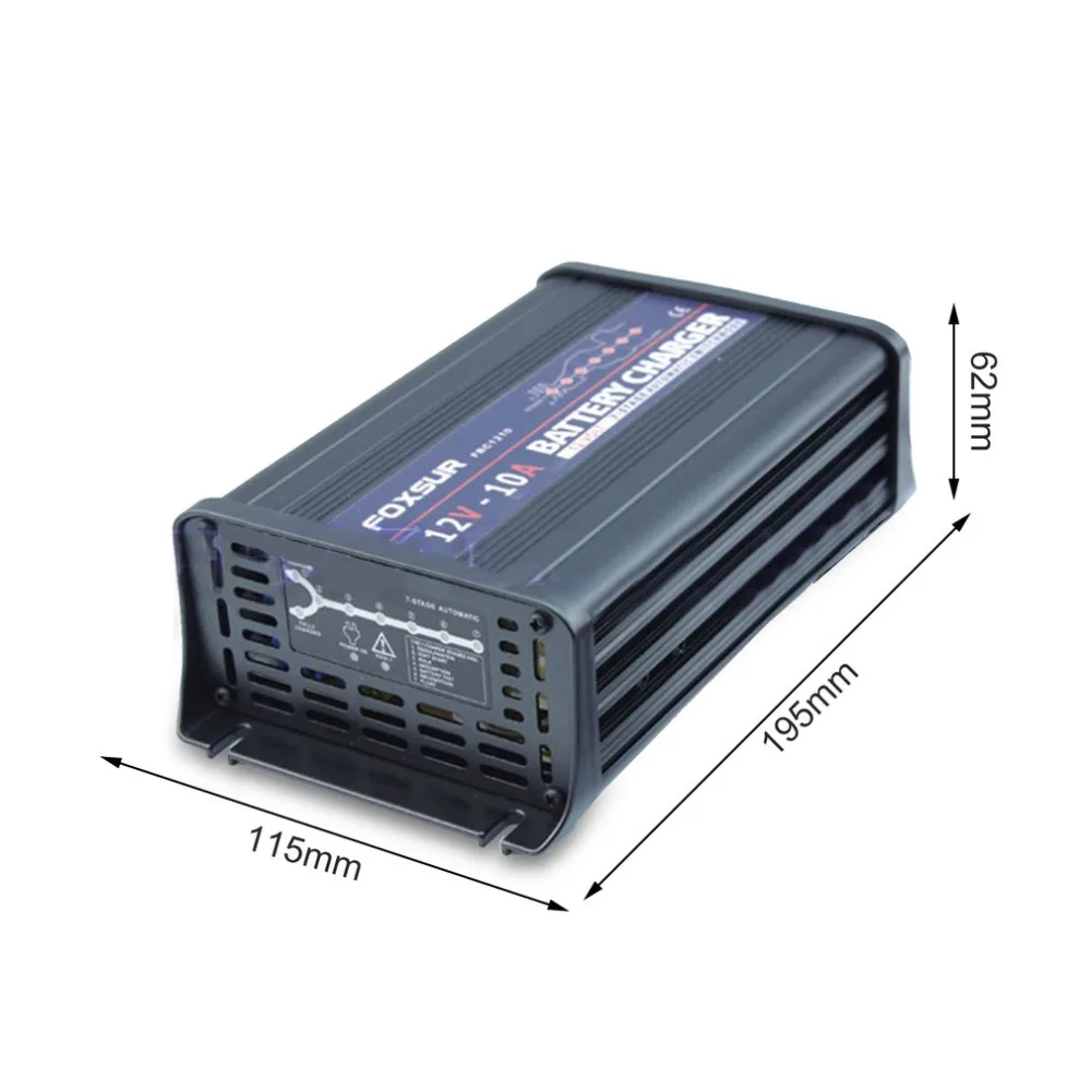 12V 10A автомобиля автоматический Батарея Зарядное устройство 7-этап Смарт свинцово-кислотный импульсный ремонт Батарея Зарядное устройство MCU сопровождающий Зарядное устройство