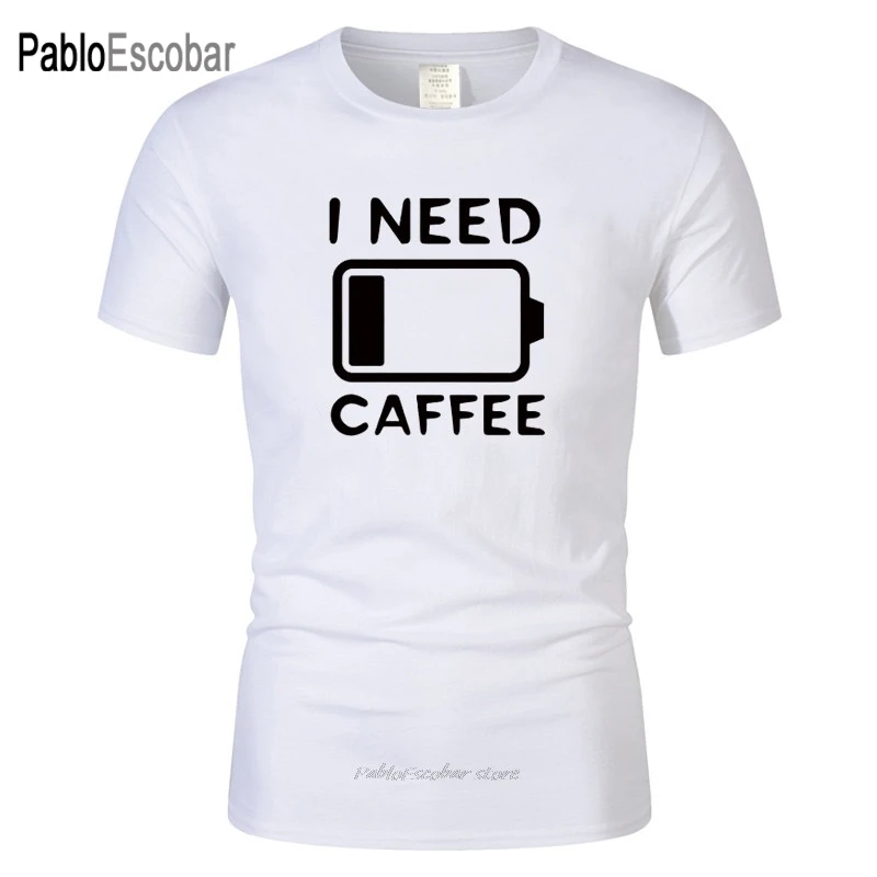 Новая летняя забавная футболка с надписью I Need Coffee Мужская хлопковая унисекс