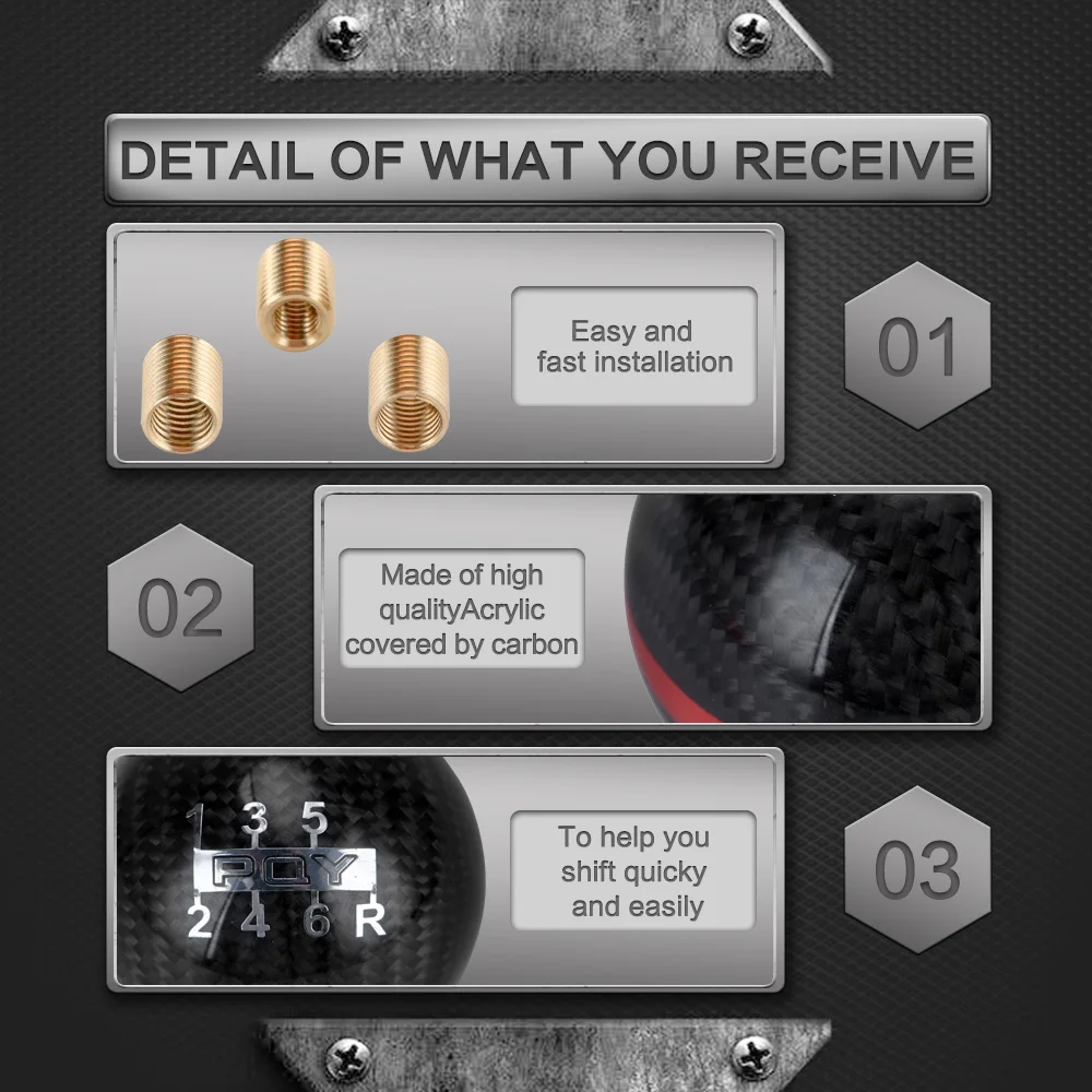 Универсальная ручка переключения передач из натурального углеродного волокна