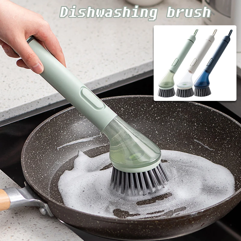

Cleaning Brush Dishwashing Brush Long Pot Brush With Liquid Household Kitchen Decontamination Non-Stick Cookware 2020ing