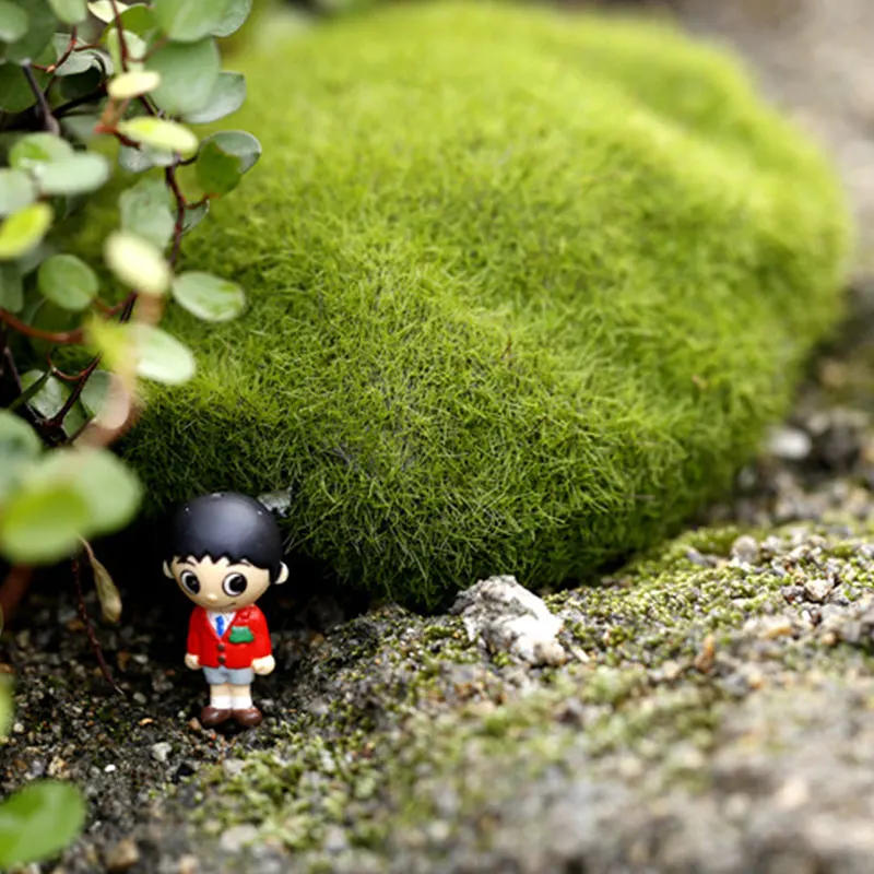 Искусственный пенный зеленый мох растения поддельные камни покрытые мхом