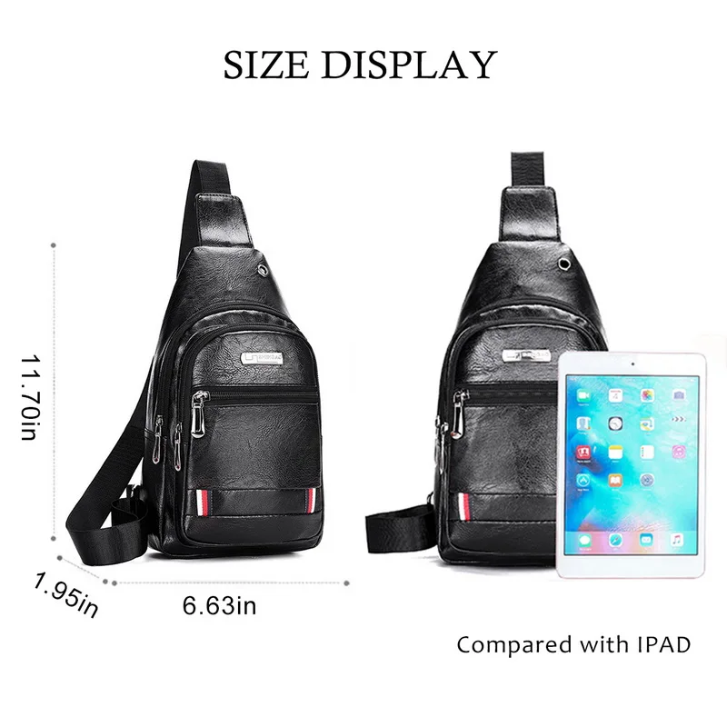 

fashion waterproof Male Chest bag Leather Crossbody Bags High Fashion Capacity Chest Bag Travel Shoulder Pack For Men Bolsos
